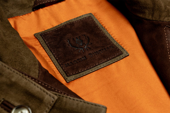 Greystone Lightweight Goat Suede Safari Jacket - Olive
