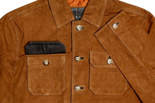 Yorkshire Lightweight Goat Suede Shirt Jacket - Snuff
