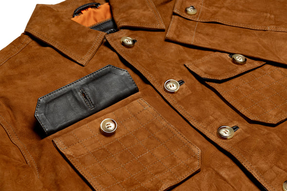 Yorkshire Lightweight Goat Suede Shirt Jacket - Snuff
