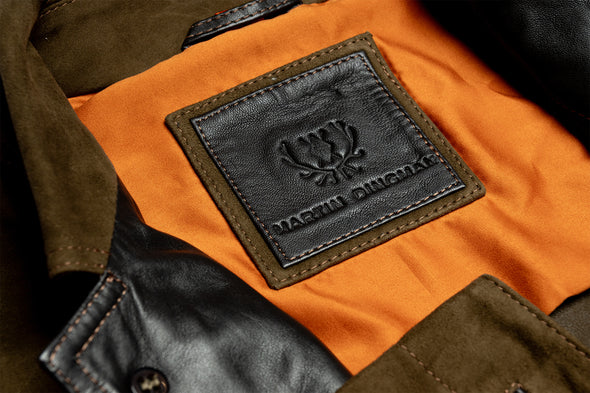Yorkshire Lightweight Goat Suede Shirt Jacket-Olive