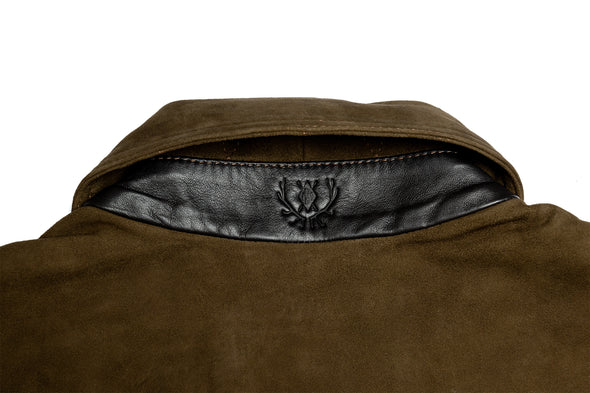 Yorkshire Lightweight Goat Suede Shirt Jacket-Olive