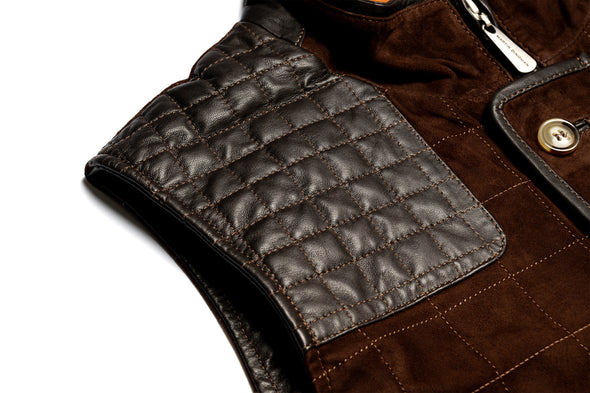 Northumberland Lightweight Goat Suede Vest - Walnut