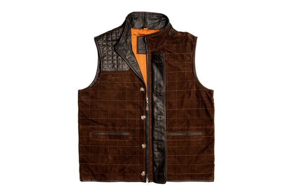 Northumberland Lightweight Goat Suede Vest - Walnut