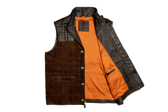Northumberland Lightweight Goat Suede Vest - Walnut