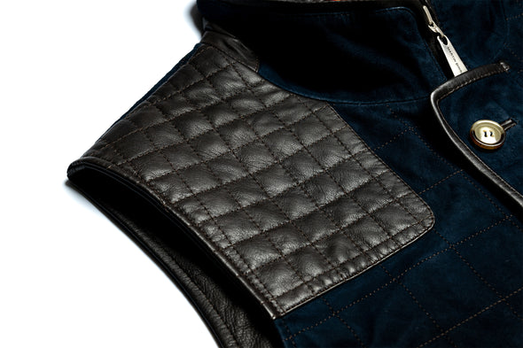 Northumberland Lightweight Goat Suede Vest - Navy
