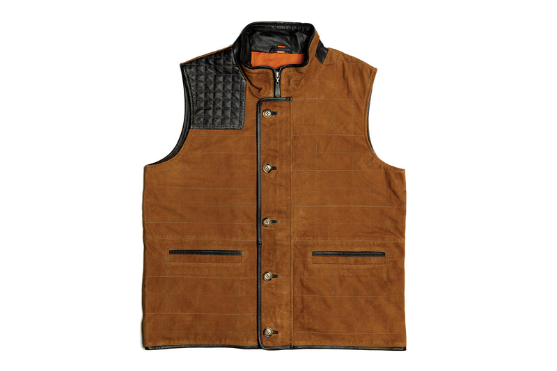 Northumberland Lightweight Goat Suede Vest - Snuff