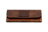Sarasota Hand Finished Alligator Grain Eyeglass Case - Chestnut