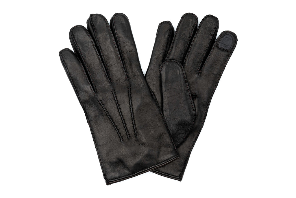 Classic Italian Lamb Gloves - Black