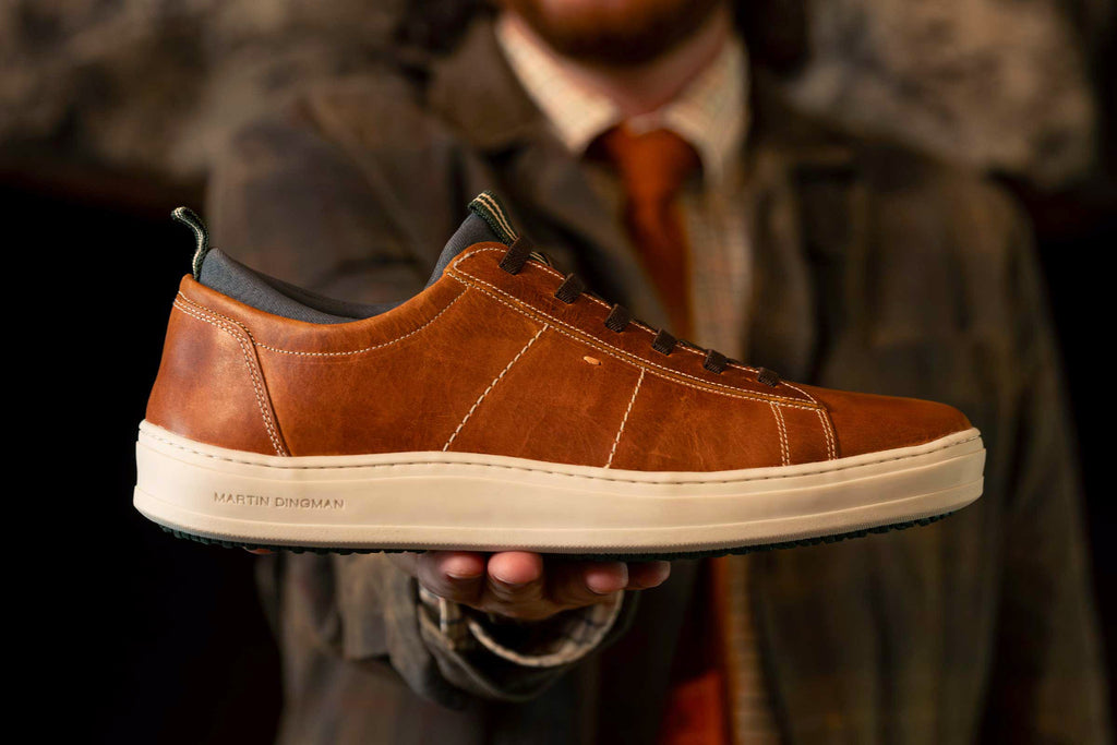 Cameron Oiled Saddle Leather Sneakers - Chestnut