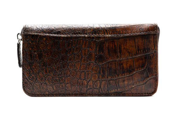 Victoria American Alligator Women's Wallet - Antique Chestnut