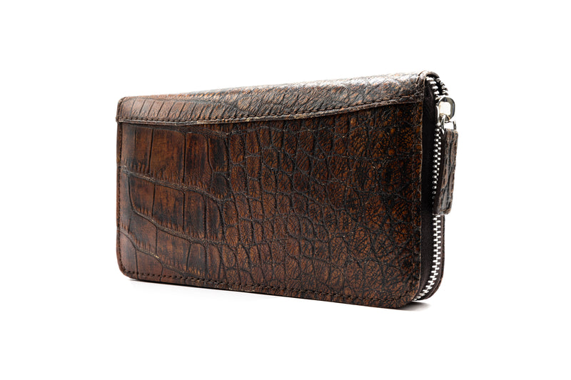 Victoria American Alligator Women's Wallet - Antique Chestnut