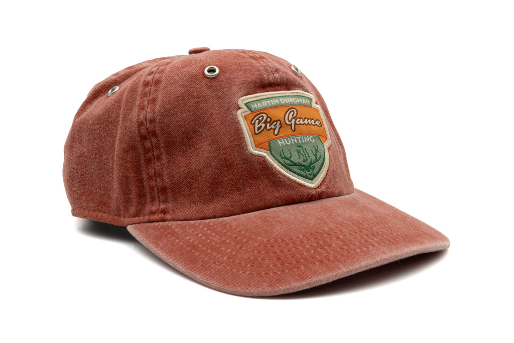 Twill Country Cap - Persimmon with "Martin Dingman Big Game Hunting" appliqued