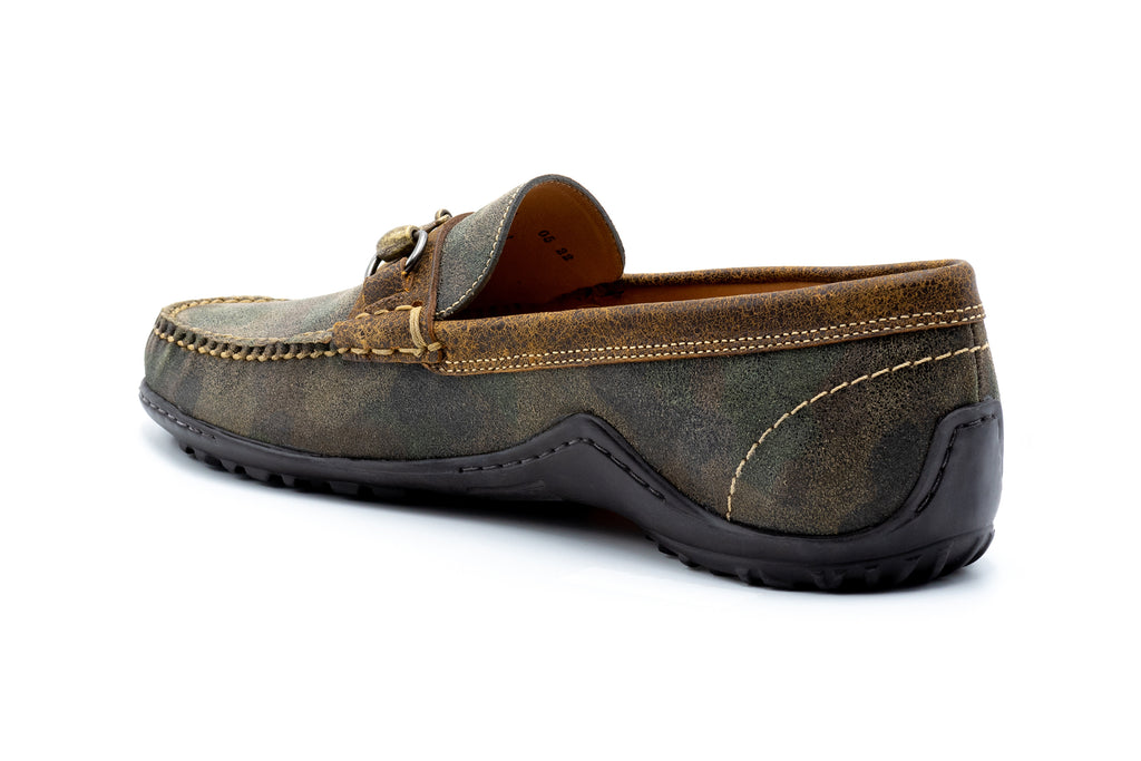 Bill Suede Horse Bit Loafers - Distressed Camo - back
