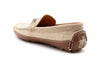 Monte Carlo Suede Horse Bit Driving Loafers - Bone - back