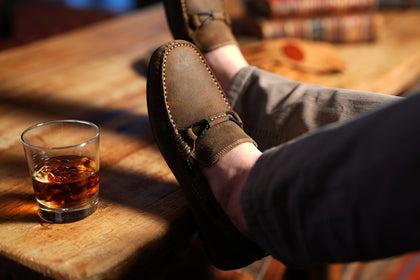 Martin Dingman Bermuda Braid Vintage loafers in the Cedar variant