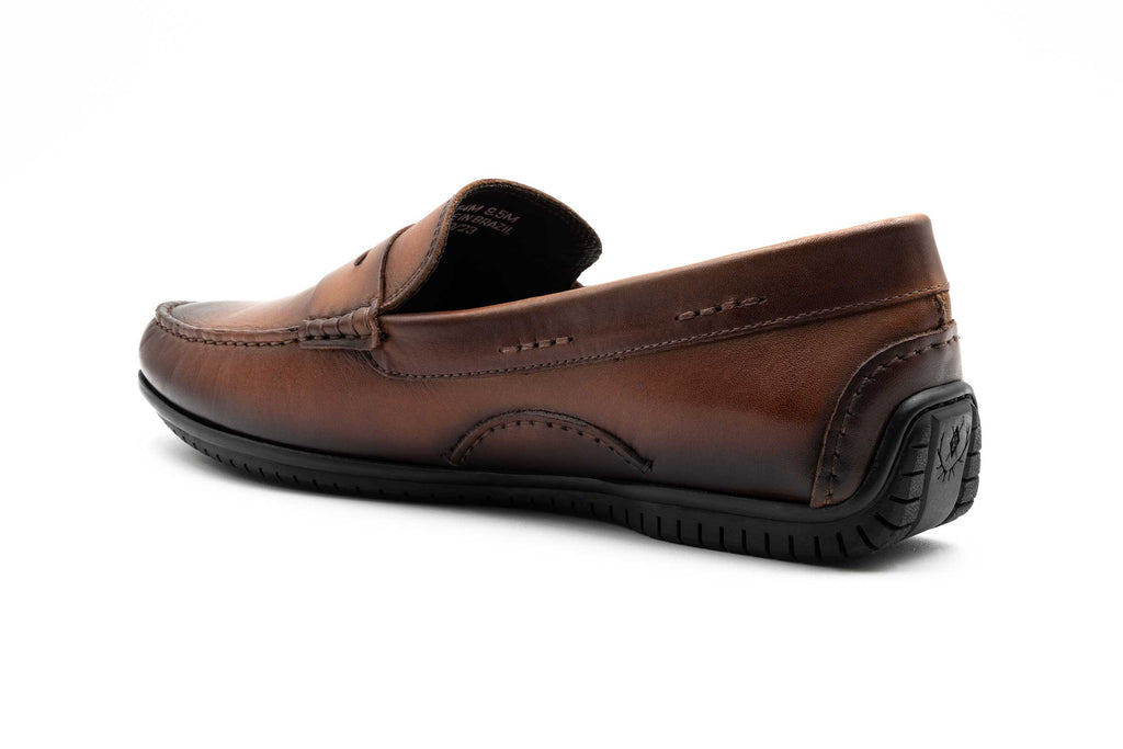 Bermuda Saddle Leather Penny Loafers - Whiskey - Back