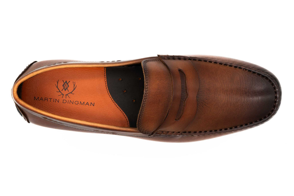 Bermuda Saddle Leather Penny Loafers - Whiskey - Insole