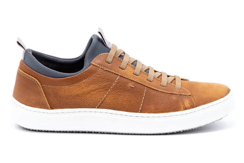 Cameron Pebble Grain Sneakers - Old Saddle - side view