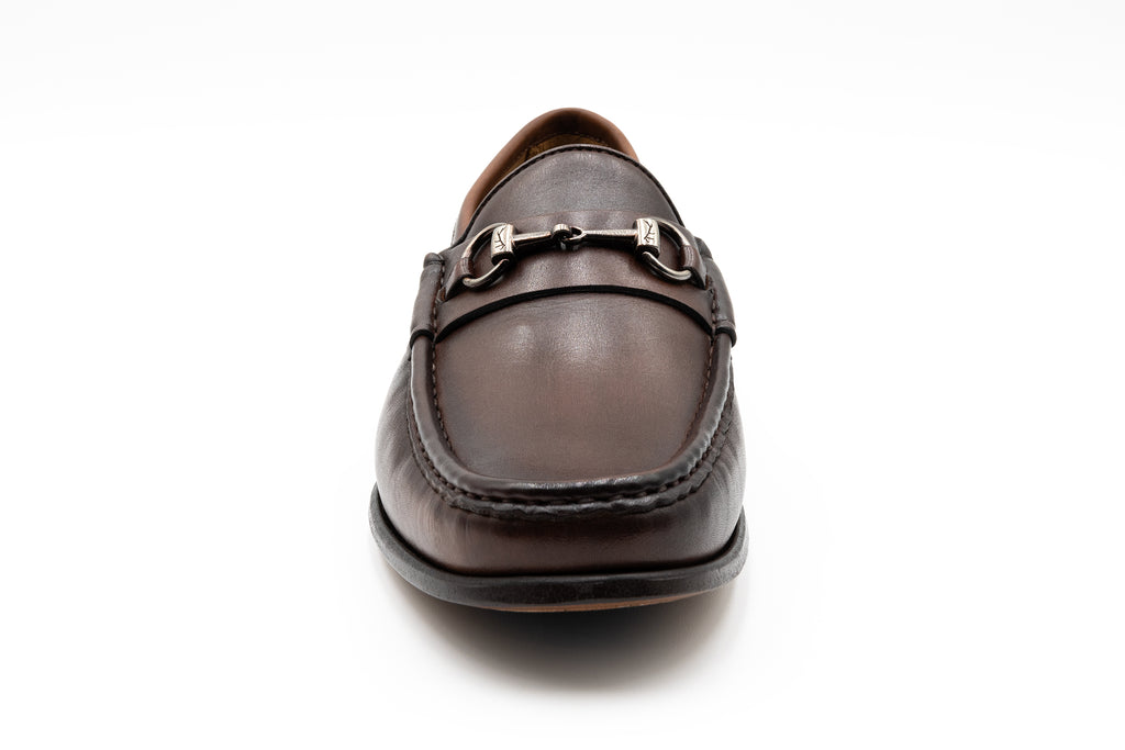Addison Calf Leather Horse Bit Loafers - Chocolate - front