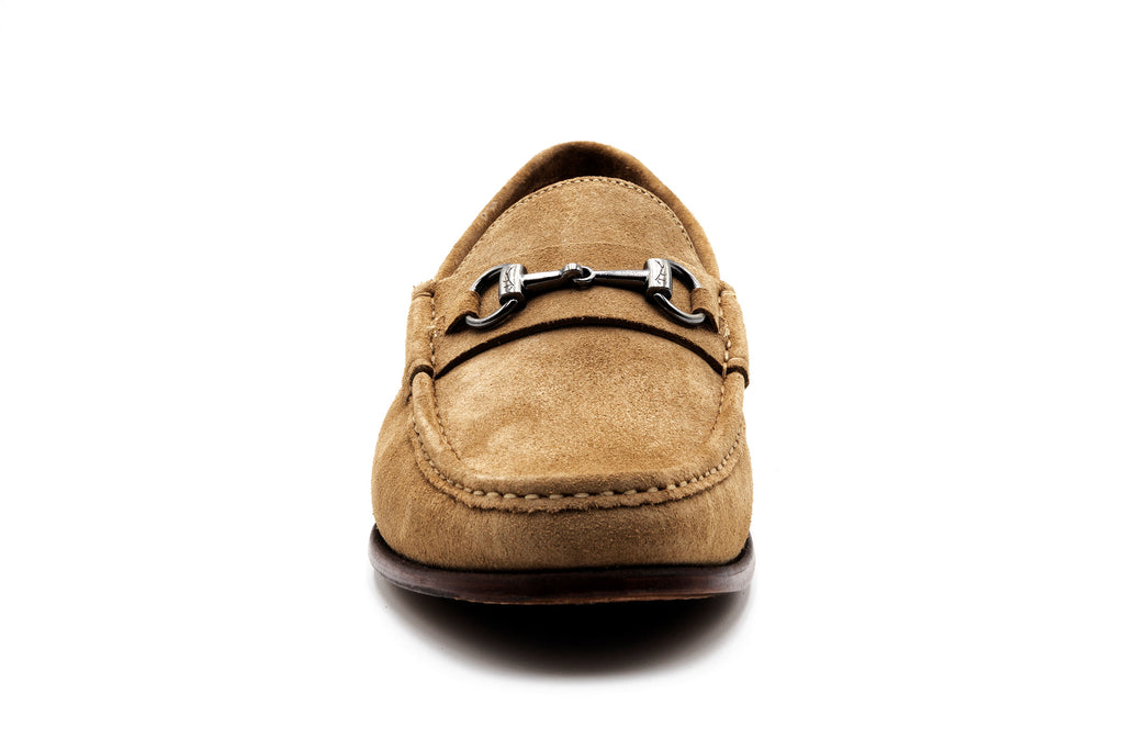 Addison Suede Horse Bit Loafers - Khaki - front