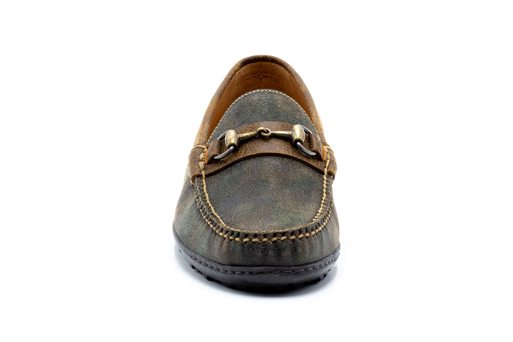 Bill Suede Horse Bit Loafers - Distressed Camo - front