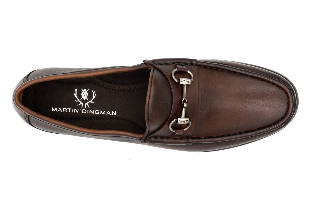 Addison Calf Leather Horse Bit Loafers - Chocolate - insole