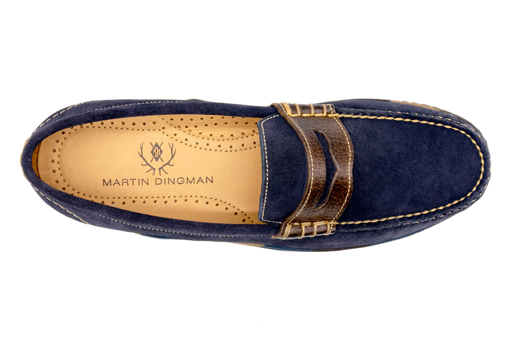 BILL SUEDE PENNY LOAFERS - NAVY - insole
