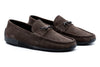 Jameson Water Repellent Suede Leather Antler Bit Loafers - Smoke