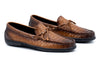 JAMESON CALF SKIN BOW TIE LOAFERS - PECAN from Martin Dingman