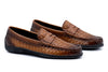 JAMESON CALF SKIN PENNY LOAFERS - PECAN from Martin Dingman