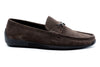 Jameson Water Repellent Suede Leather Antler Bit Loafers - Smoke - Side