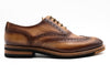 Tuscan Hand Finished Italian Calf Leather Wingtip - Biscotti