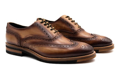 Tuscan Italian Calf Leather Wingtip - Biscotti