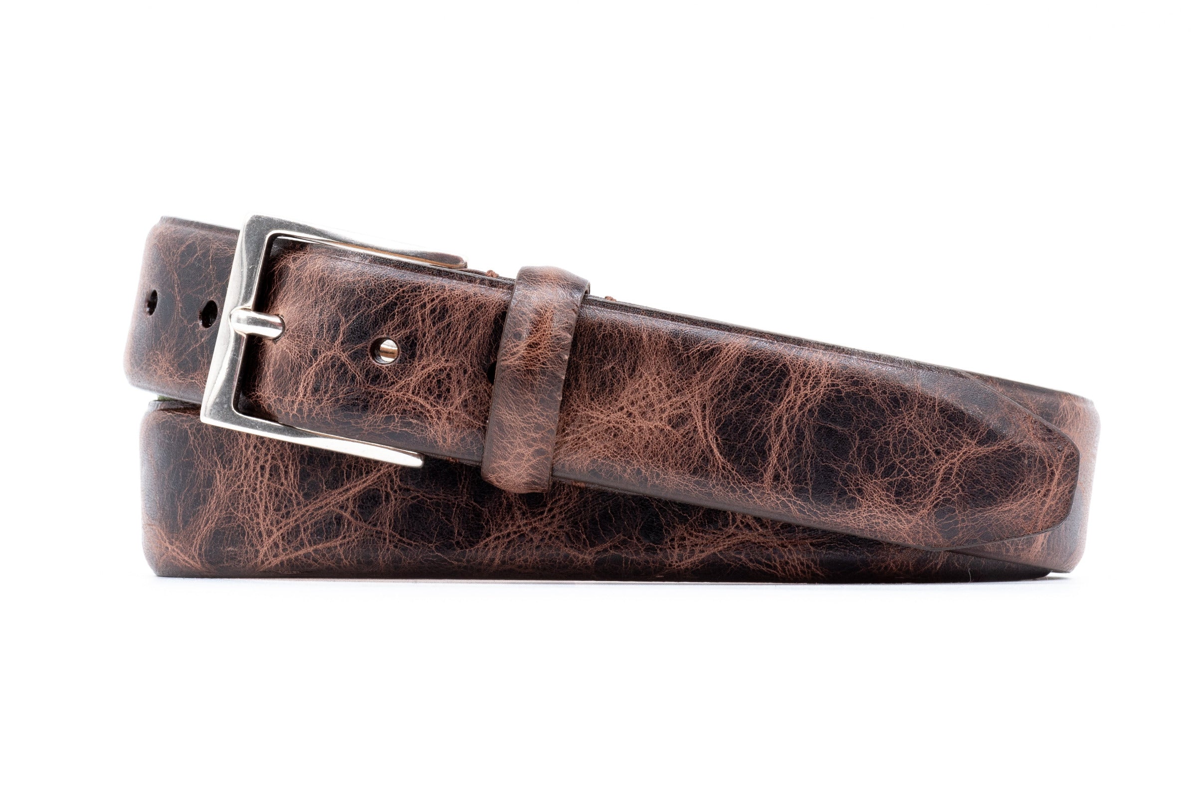 Rhett Italian Saddle Leather Belt - Walnut