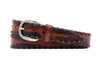 Artisan "X" Cross Cut Italian Bridle Leather Belt - Chestnut