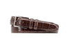 Alexander Alligator Grain Italian Calf Leather Belt - Walnut