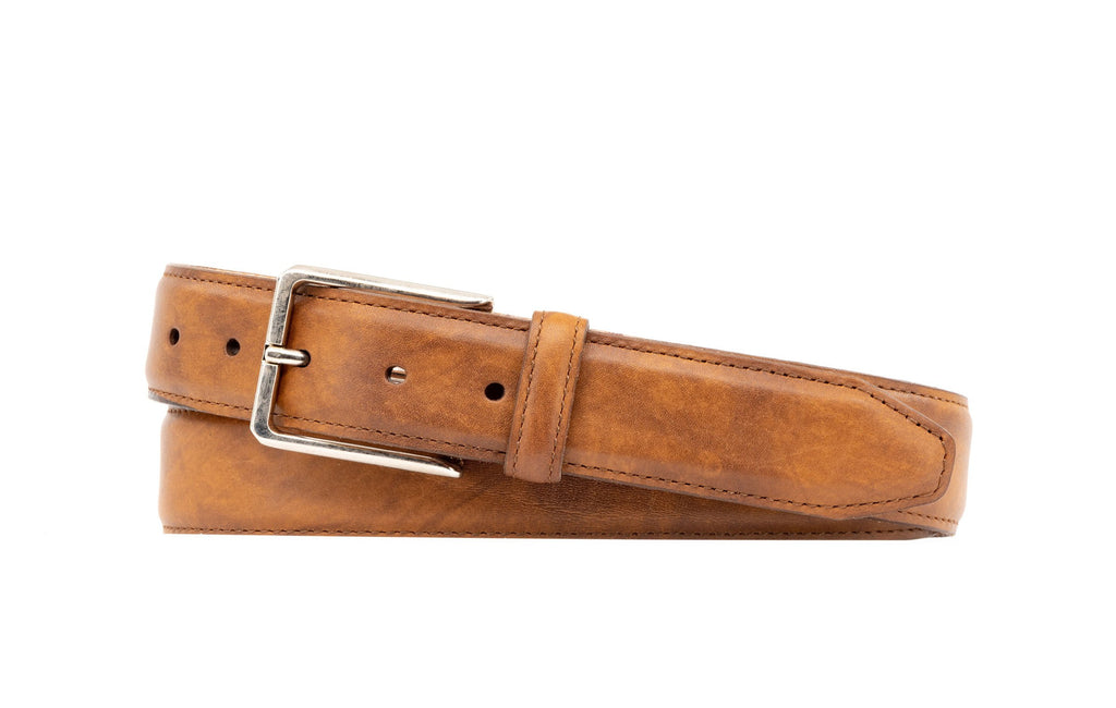 Thornton Antique Finish Calf Leather Belt - Maple, 34