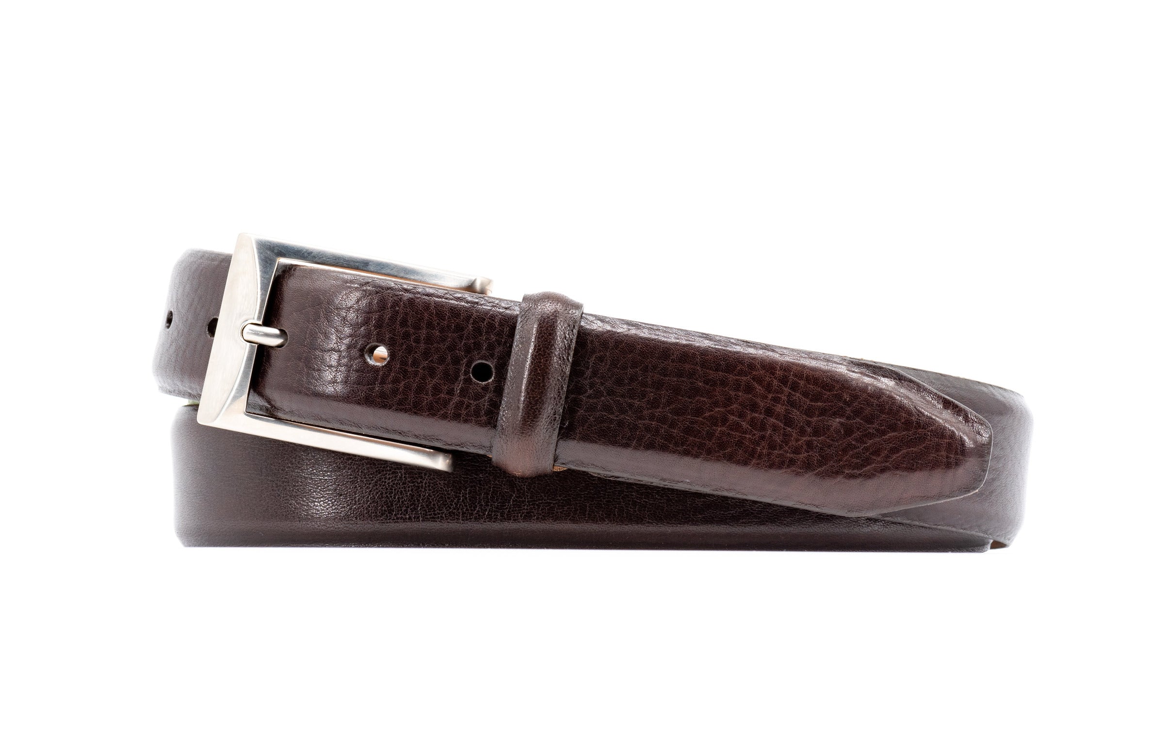 Luca Luxe Italian Calf Leather Belt - Walnut