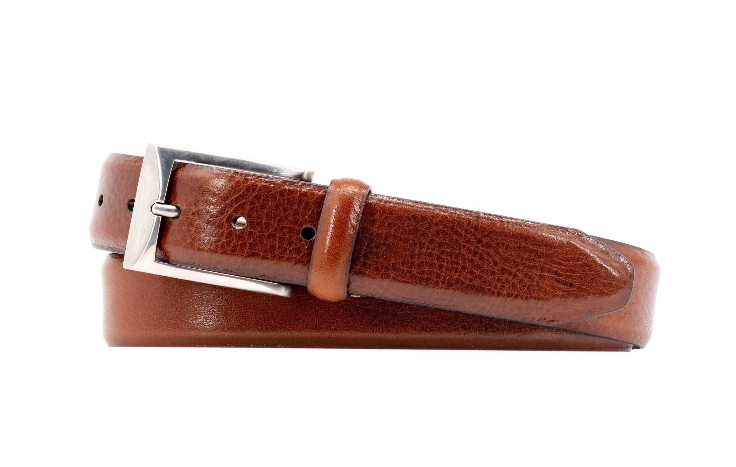 Luca Luxe Italian Calf Leather Belt - Chestnut