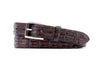 Mason Genuine Nile Crocodile Hornback Leather Belt - Walnut