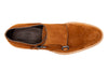 Tuscan Italian Calf Suede Leather Double Buckle Wingtip - Tobacco - Insole