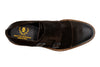 Napoili Waxed Italian Suede Leather Double Buckle Cap Toe - Black Walnut