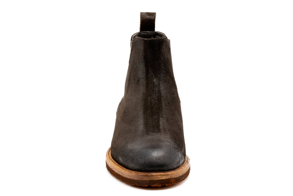 Napoli Chelsea Waxed Italian Suede Leather Boots - Black Walnut