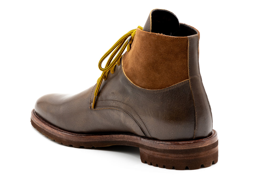 Napoli Hand Finished Italian Saddle Leather Boots - Black Oak