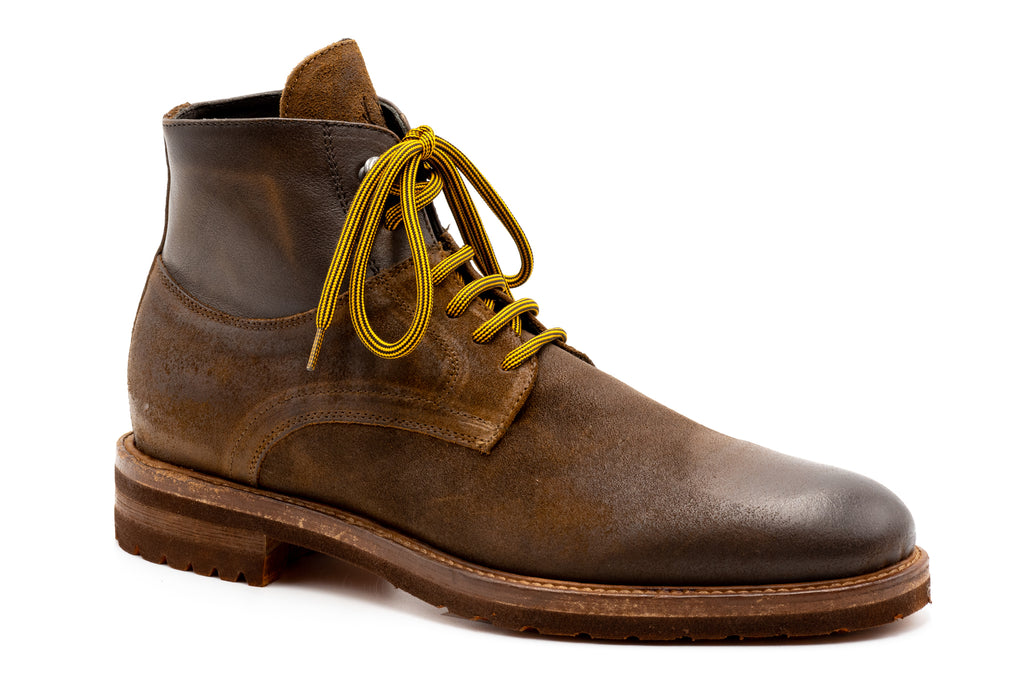 Napoli Waxed Italian Suede Leather Boots - Snuff