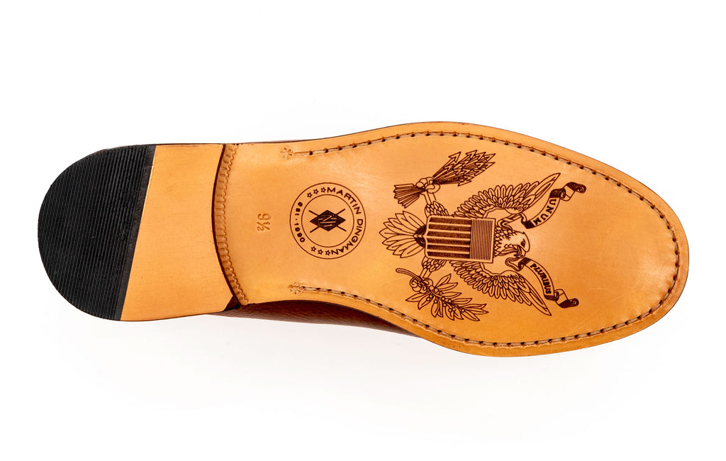 All American Oiled Saddle Leather Penny Loafers - Chestnut - Eagle