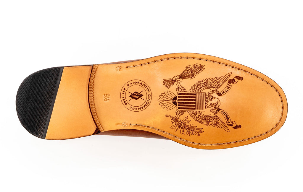All American Oiled Saddle Leather Horse Bit Loafers - Chestnut - Eagle