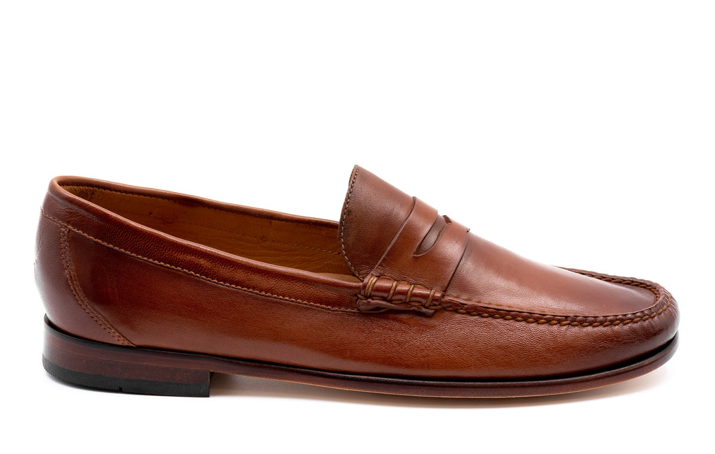 Maxwell Sheep Skin Penny Loafers - Whiskey | Martin Dingman