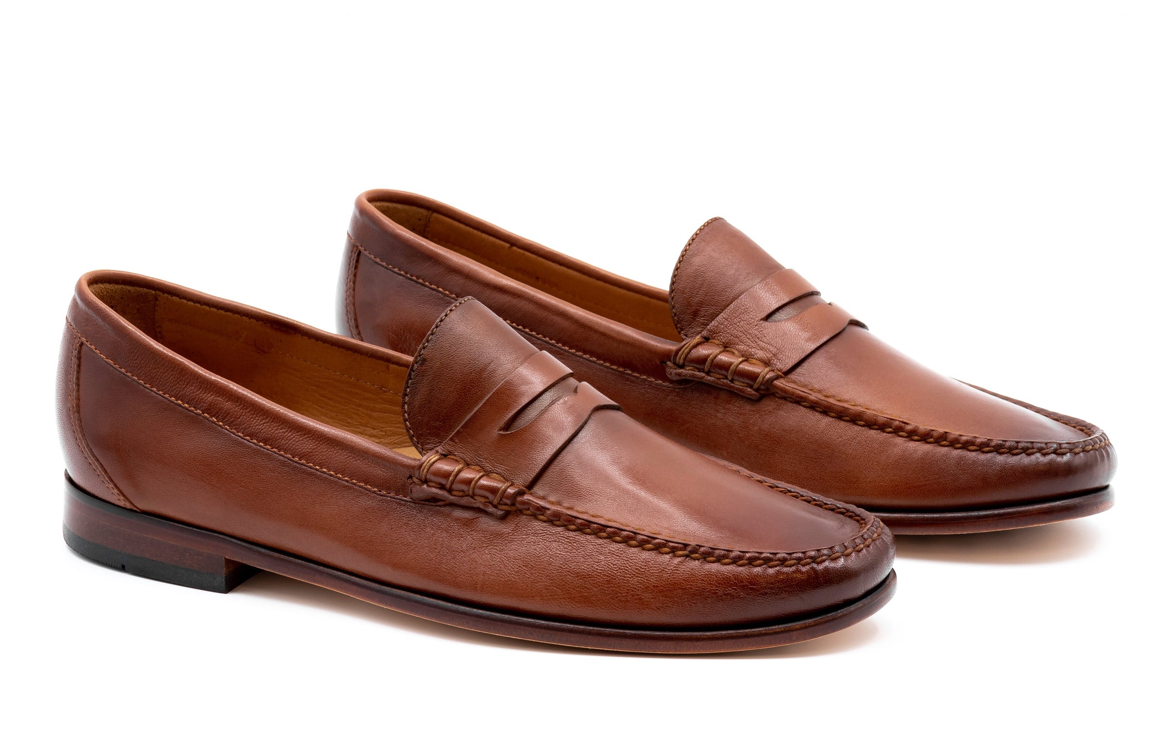Maxwell Sheep Skin Penny Loafers - Whiskey