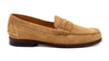 All American Water Repellent Suede Leather Penny Loafers - Khaki
